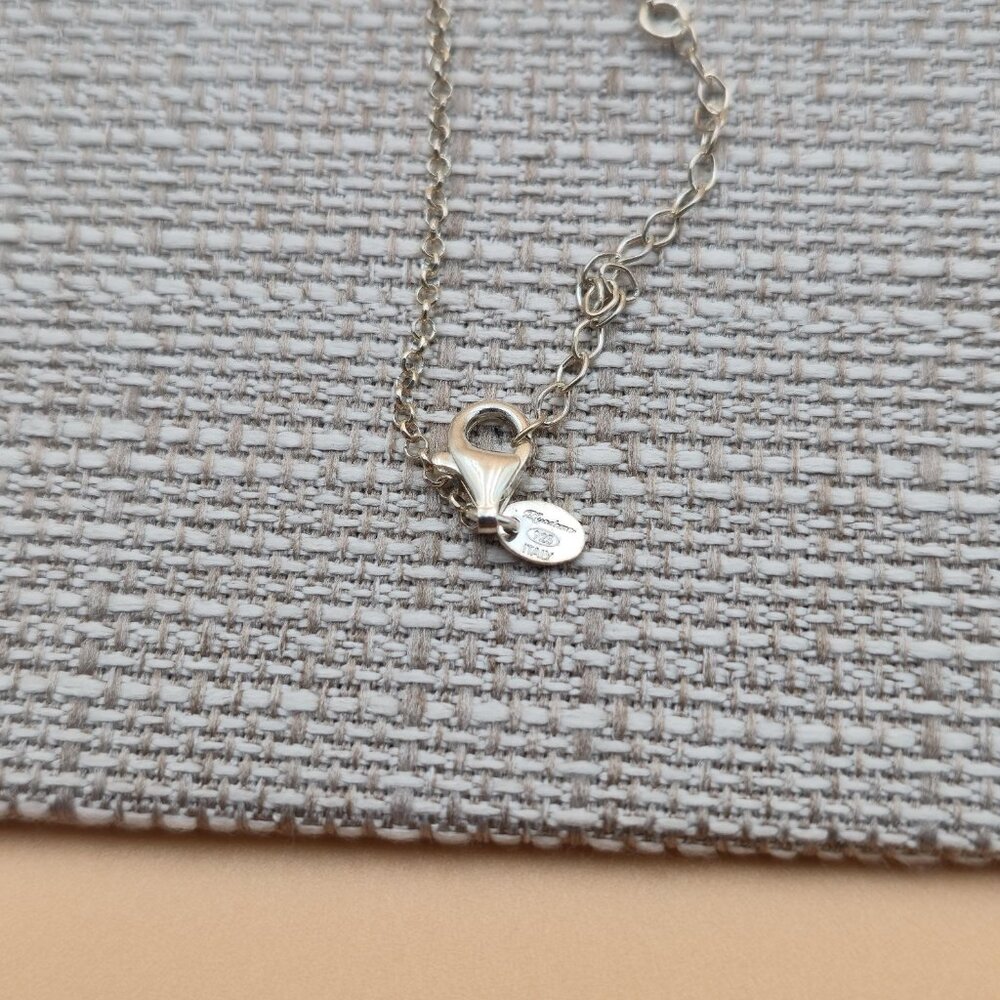 18 Inch Sterling Silver Double Tennis Racket Pendant Rustic Necklace A5944 - Picture 4 of 6
